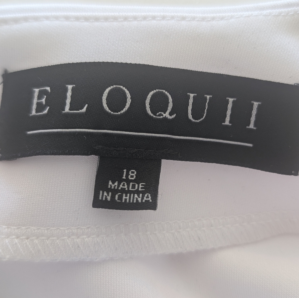 Eloquii White Long Sleeve Dress with Bell Sleeves Size 18 - Picture 9 of 11